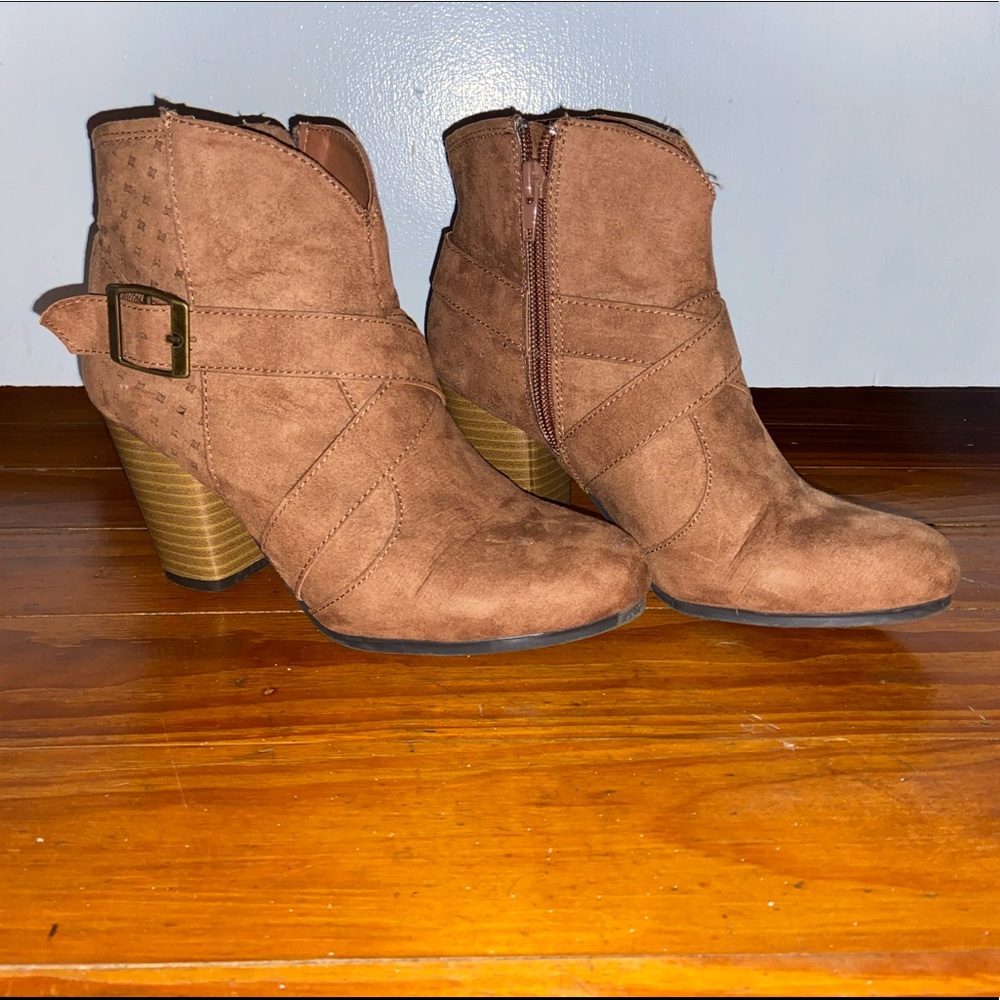 Camel Suede Booties